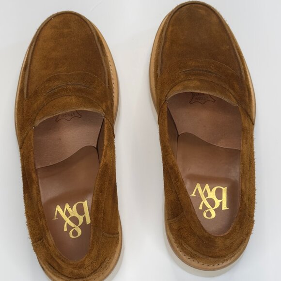 B&W Men’s Suede Penny Loafers Vibram Morflex Sole Size 11 Cognac Brown - Picture 14 of 14